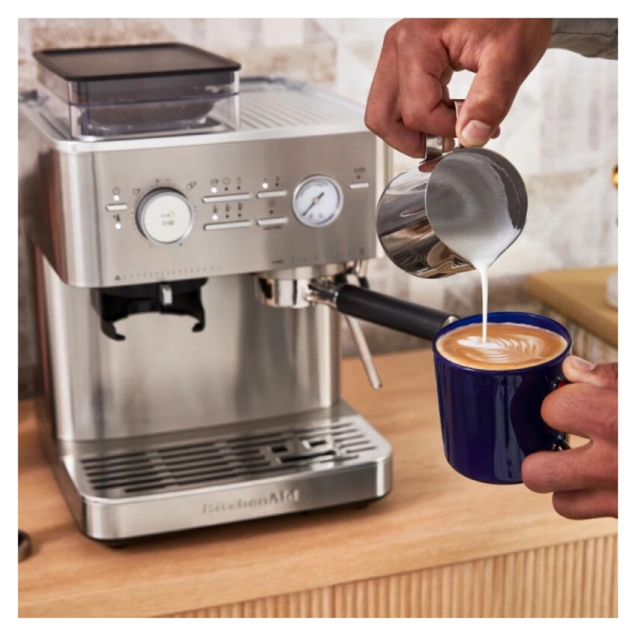 Полуавтоматическая эспрессо машина с кофемолкой KitchenAid, 5KES6551ESX, нержавеющая сталь