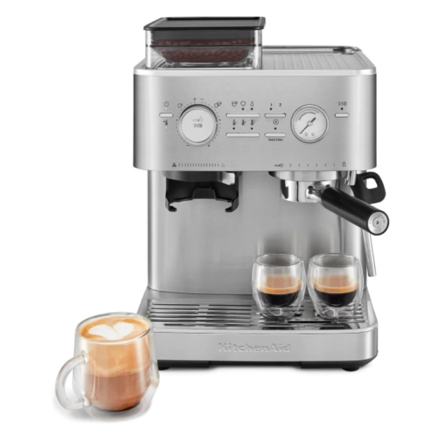 Полуавтоматическая эспрессо машина с кофемолкой KitchenAid, 5KES6551ESX, нержавеющая сталь