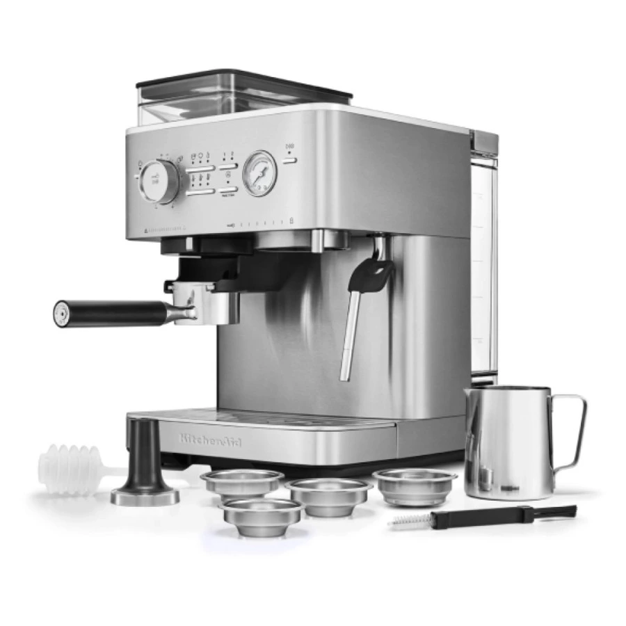 Полуавтоматическая эспрессо машина с кофемолкой KitchenAid, 5KES6551ESX, нержавеющая сталь