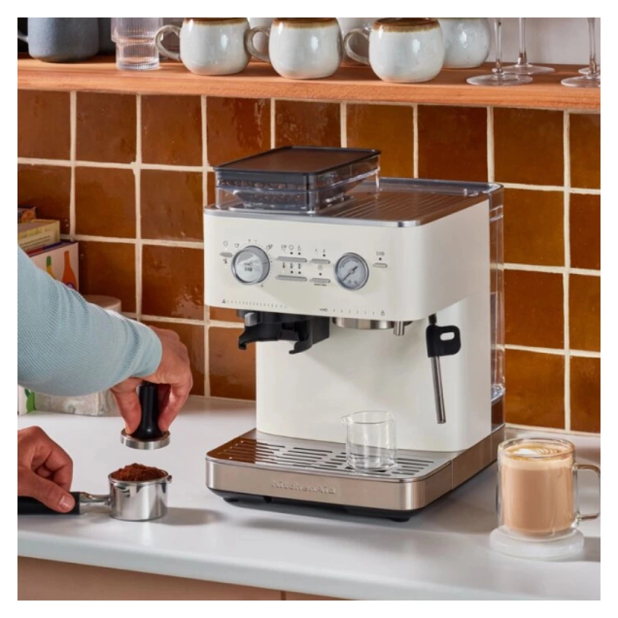 Полуавтоматическая эспрессо машина с кофемолкой KitchenAid, 5KES6551EPL, фарфорово-белый
