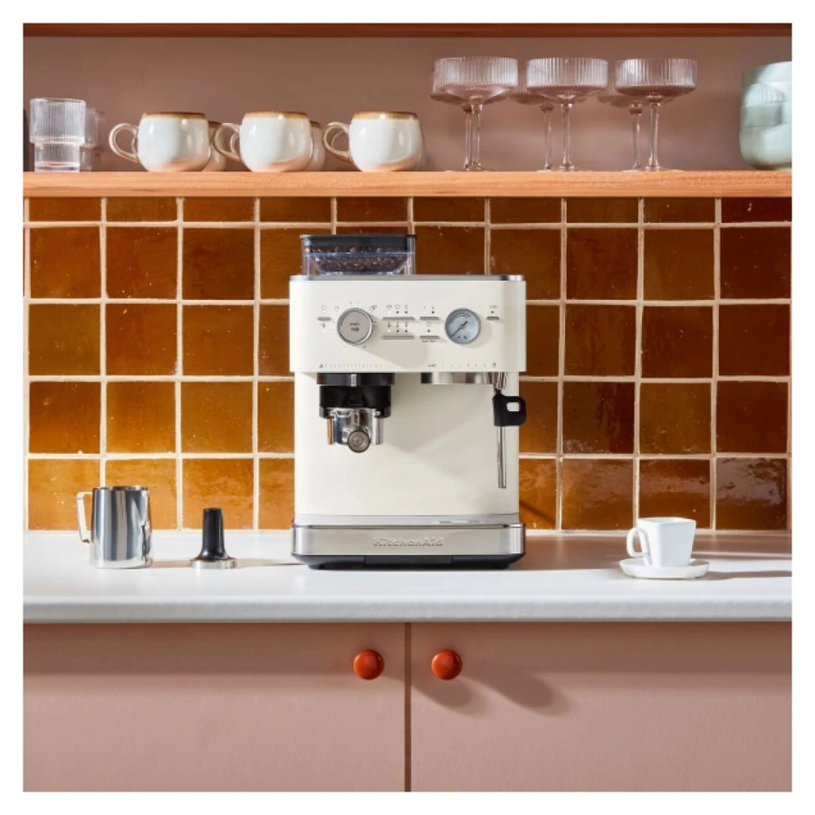 Полуавтоматическая эспрессо машина с кофемолкой KitchenAid, 5KES6551EPL, фарфорово-белый