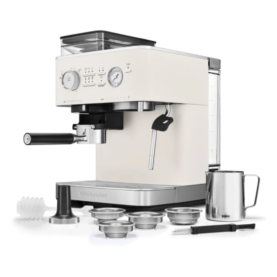 Полуавтоматическая эспрессо машина с кофемолкой KitchenAid, 5KES6551EPL, фарфорово-белый