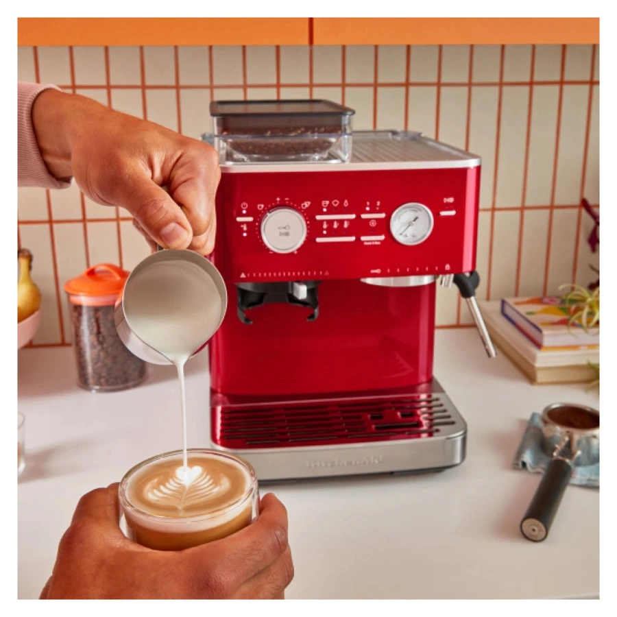 Полуавтоматическая эспрессо машина с кофемолкой KitchenAid, 5KES6551ECA, карамельное яблоко