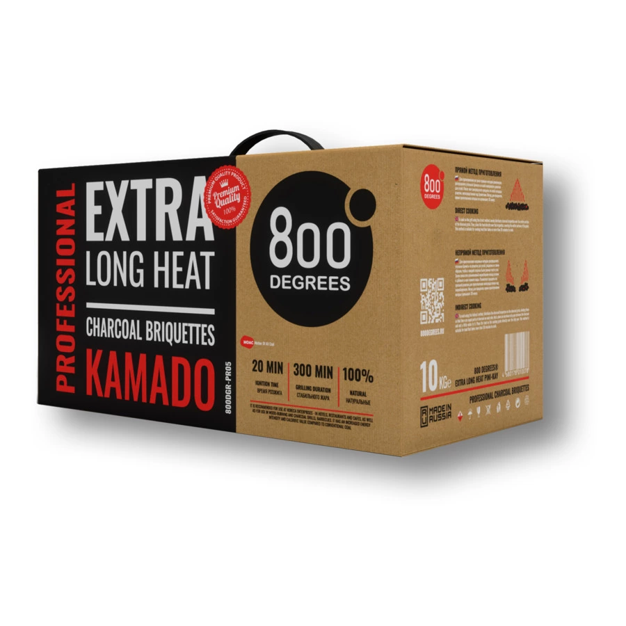 Угольные брикеты Камадо 800 Degrees Kamado Pini-Kay, коробка 10 кг