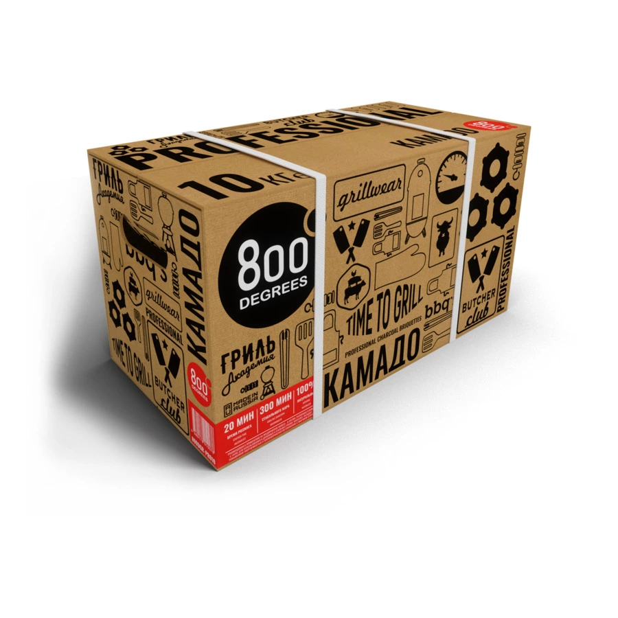 Угольные брикеты Камадо 800 Degrees Kamado Pini-Kay, коробка 10 кг