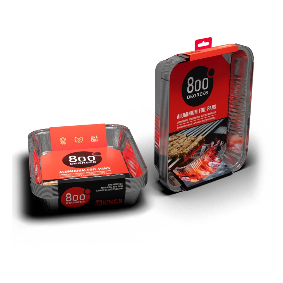 Поддоны алюминиевые 800 Degrees Foil Pans XL-size 33х23х5см, 10 шт, фольга