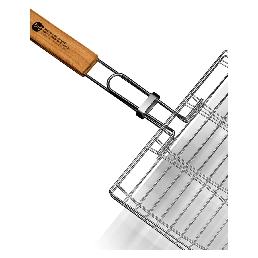 Решетка барбекю для рыбы M-size 800 Degrees Barbecue Fish Basket 58x28x2,5см, сталь карбонированная