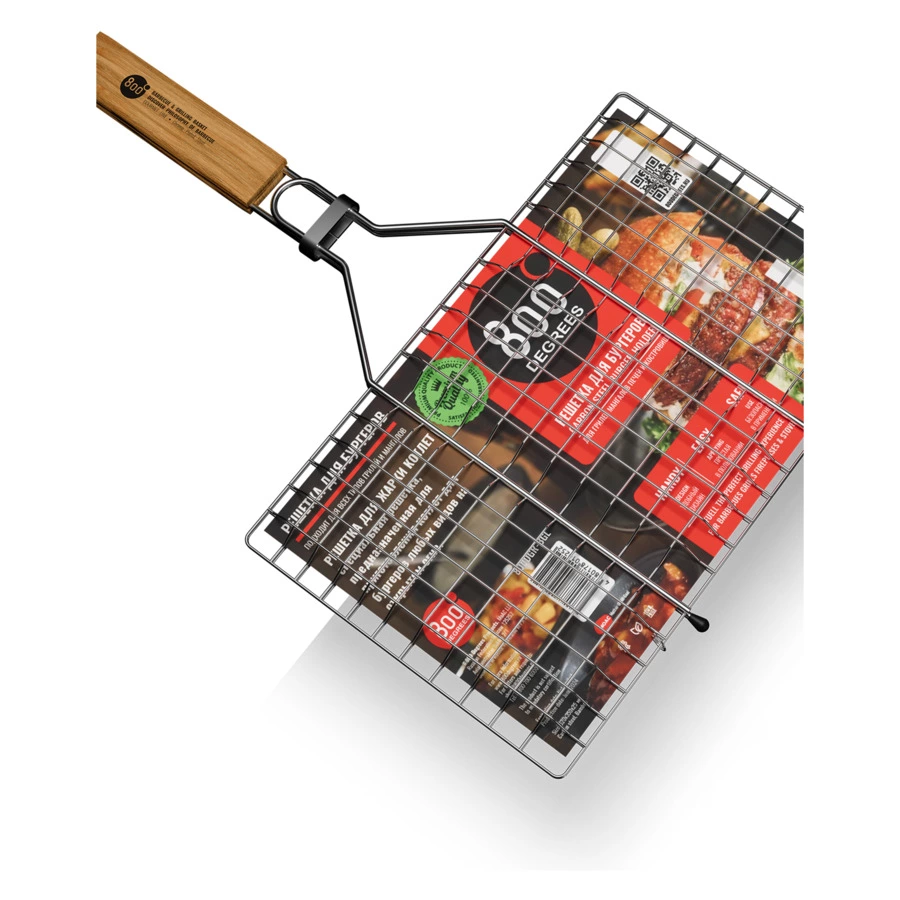 Решетка барбекю для бургеров L-size 800 Degrees Burger Holder 52x35x2,5см, сталь карбонированная