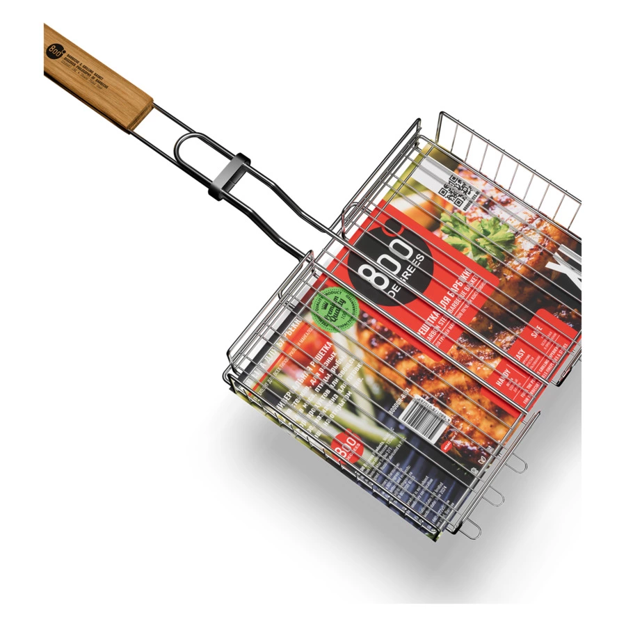 Решетка барбекю глубокая XL-size 800 Degrees Barbecue Basket 66,5x32,5x5,5см, сталь карбонированная