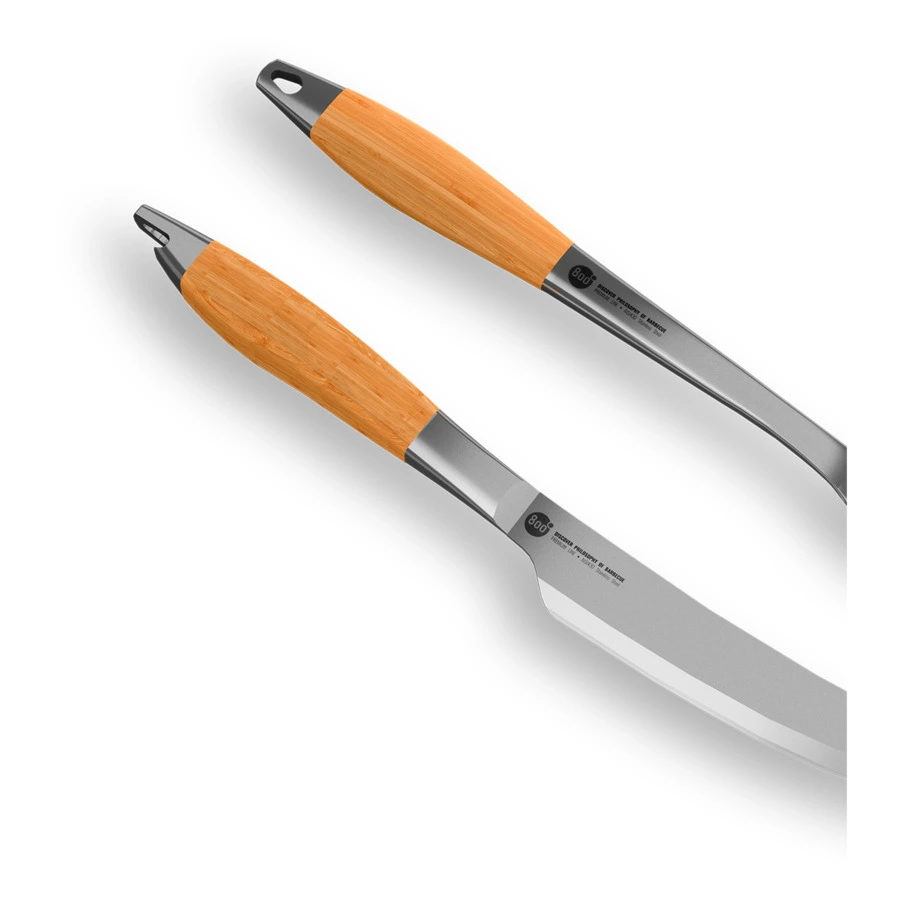 Набор разделочный вилка и нож 800 Degrees Barbecue Trancher Set 45/49х12,5х4,5см, сталь, акация