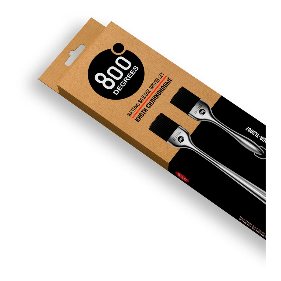 Набор силиконовых кистей 800 Degrees Basting Silicone Brush Set 32,5/36x10,3x3см, ручка стальная