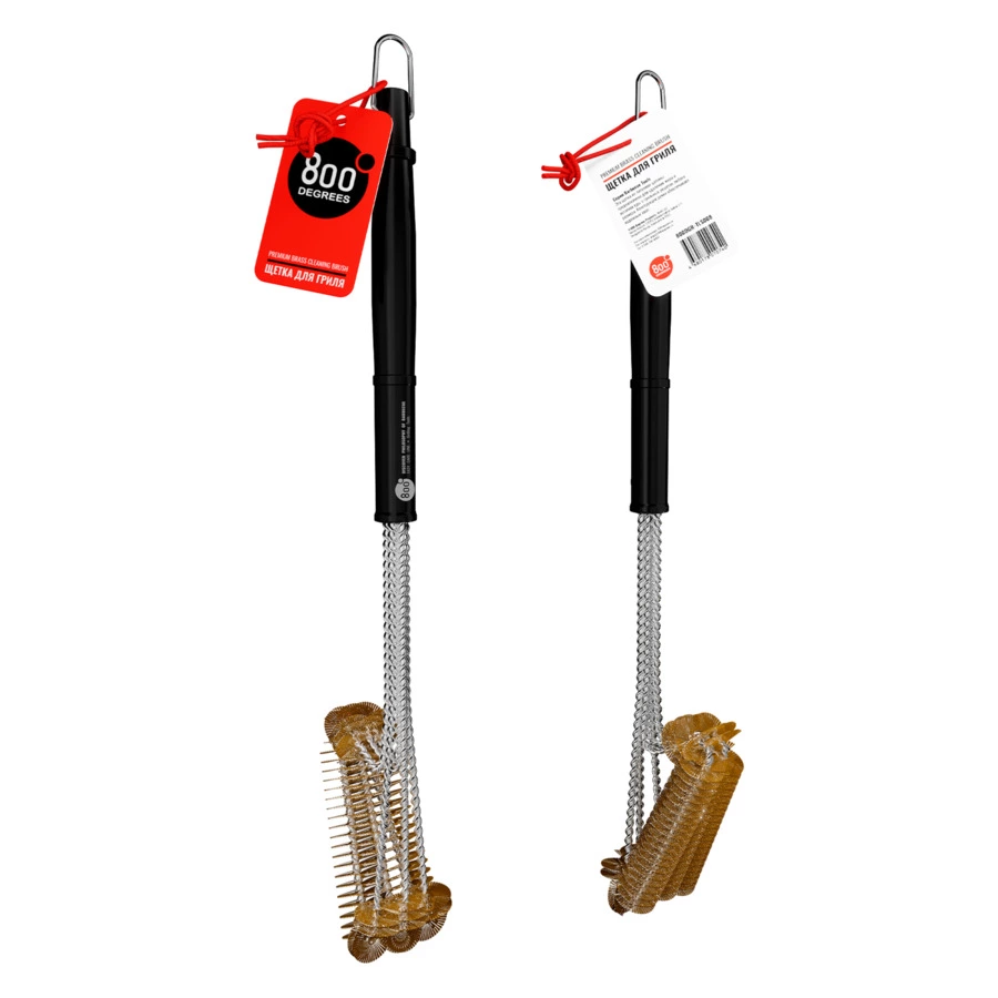 Щетка прямая латунная для чистки решеток 800 Degrees Triple Head Row Brush 54х8х8см