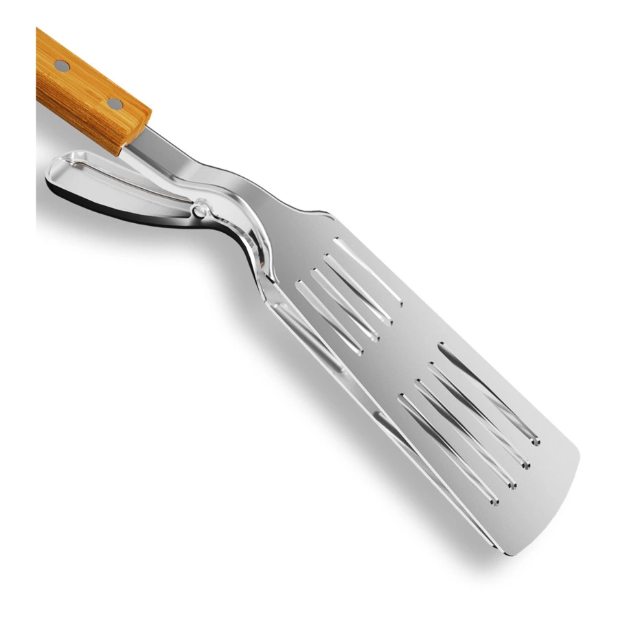 Щипцы-лопатка для барбекю 800 Degrees Food Tongs & Turner 46,5x9,5x8см, сталь, ручка бамбук
