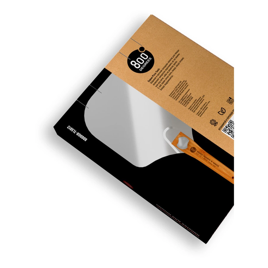 Лопатка для пиццы складная 800 Degrees Rotatable Pizza Paddle 36х31х4см, сталь, ручка бамбук