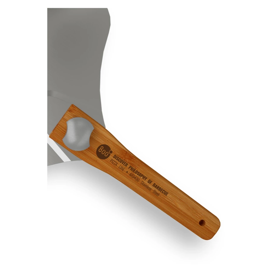 Лопатка для пиццы складная 800 Degrees Rotatable Pizza Paddle 36х31х4см, сталь, ручка бамбук