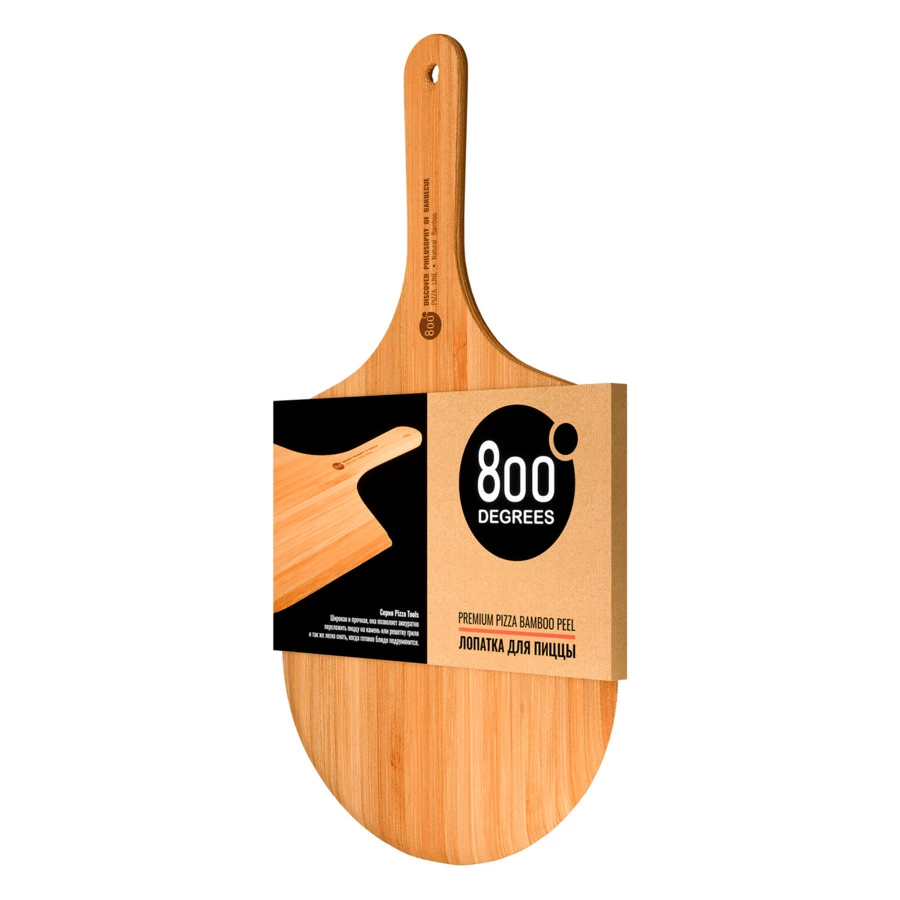 Лопатка для пиццы бамбуковая 800 Degrees Pizza Bamboo Paddle 53х30,5х1,2см