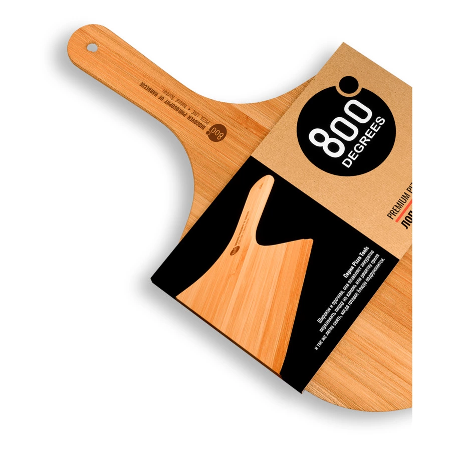 Лопатка для пиццы бамбуковая 800 Degrees Pizza Bamboo Paddle 53х30,5х1,2см