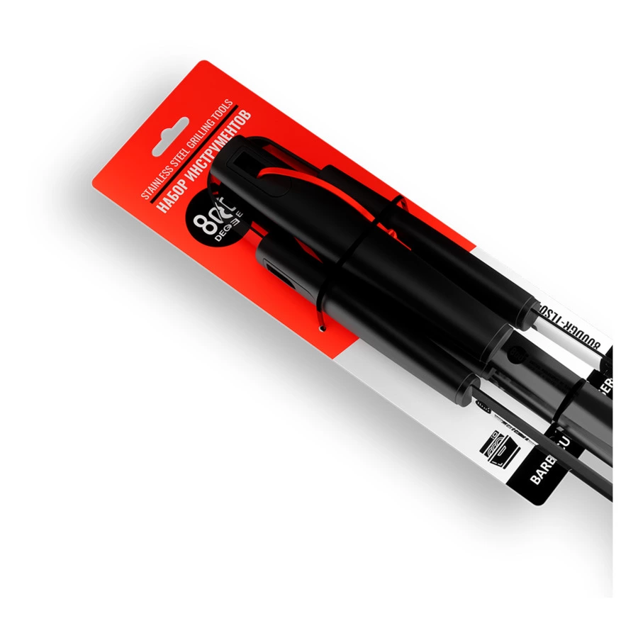 Набор грильмена Red Line 800 Degrees Stainless Steel BBQ Tools Set 43,5см, сталь, пластик