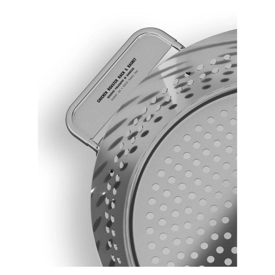 Ростер для курицы с корзиной 800 Degrees Chicken Roaster Rack & Basket 38,5x32x8,5см, сталь нержавею