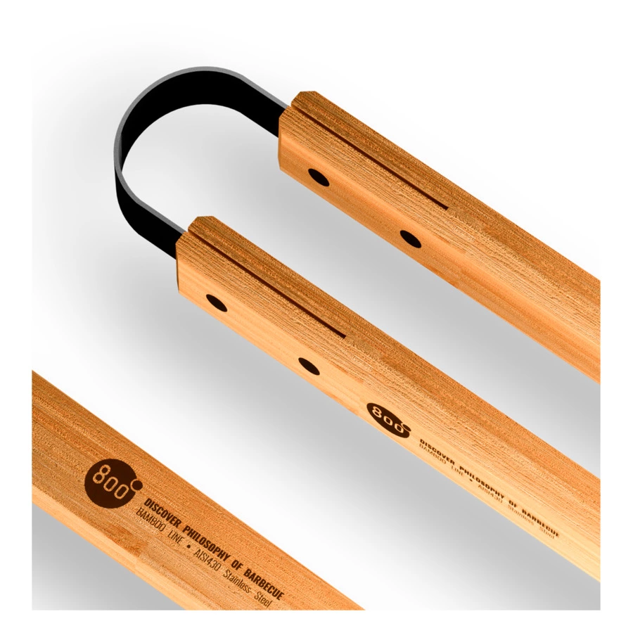 Набор грильмена Red Line 800 Degrees Stainless Steel BBQ Bamboo Tools Set 39,5, сталь, бамбук