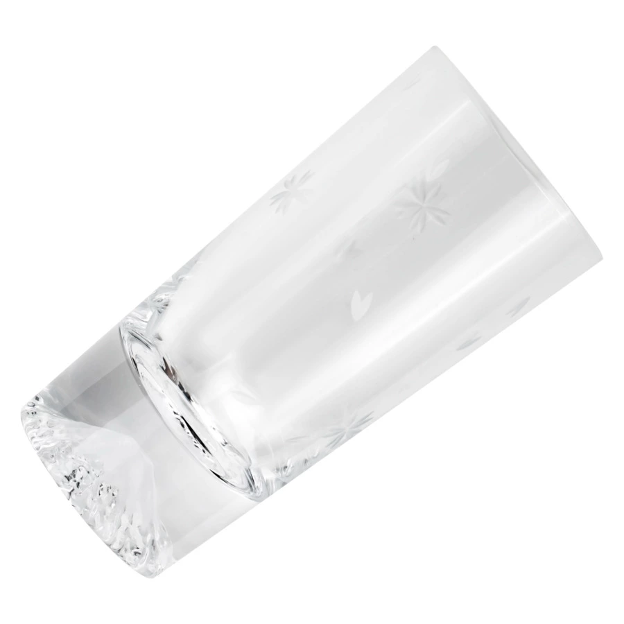 Стакан Tajima Glass Фудзи Сакура Кирико 400 мл, стекло, деревянная коробка