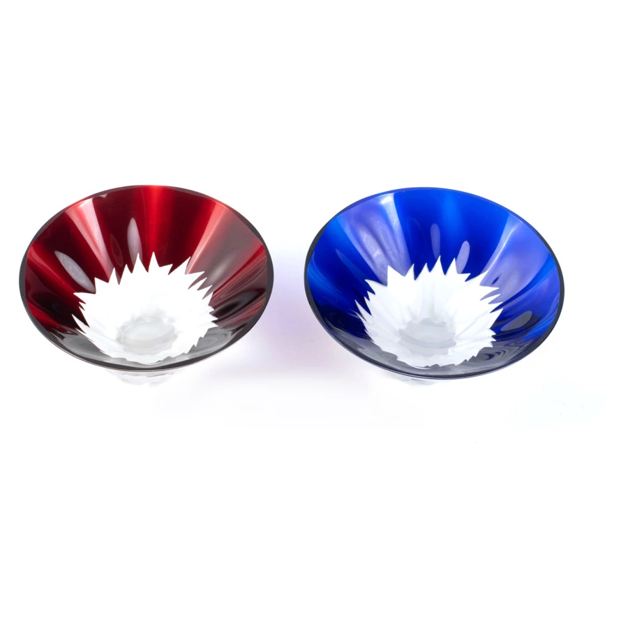 Набор праздничных рюмок Tajima Glass Фудзи 55 мл, 2 шт, стекло, деревянная коробка