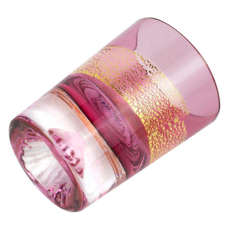 Рюмка Tajima Glass Фудзи с позолотой 85 мл, стекло, золотисто-красная, деревянная коробка