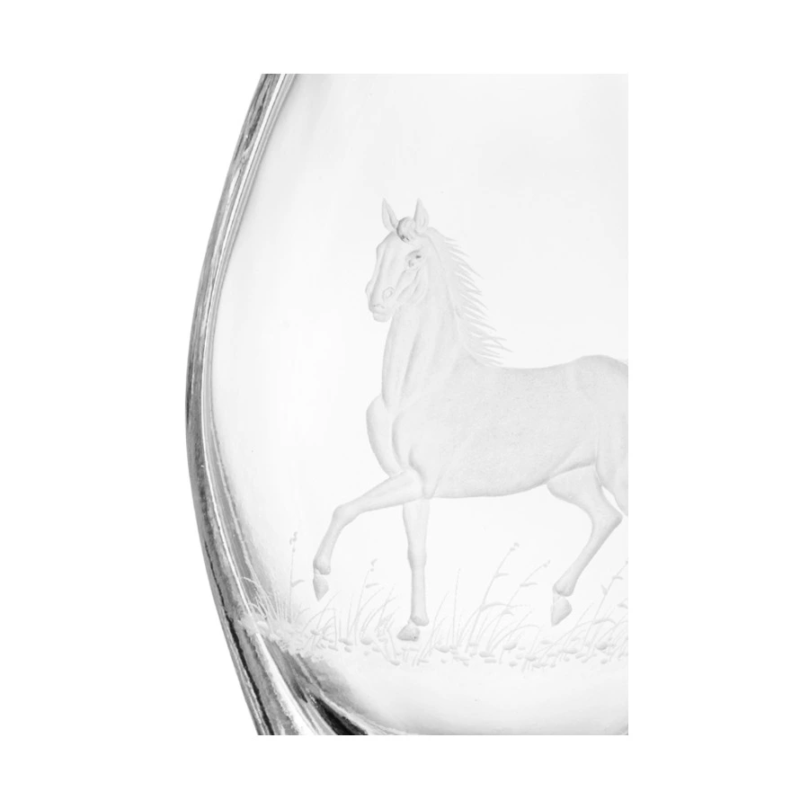 Ваза для цветов ГХЗ Галла 20 см, хрусталь, гравировка Лошади