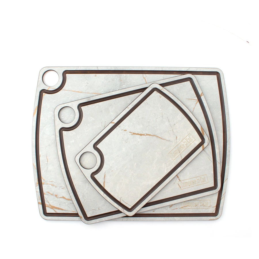 Доска разделочная с желобом ComposeEat Fashion 22х15 см, композит, мраморный Грейс