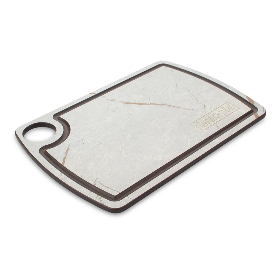 Доска разделочная с желобом ComposeEat Fashion 22х15 см, композит, мраморный Грейс