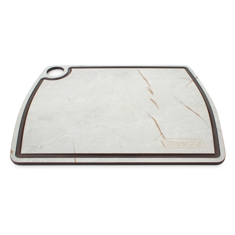 Доска разделочная с желобом ComposeEat Fashion 29х22 см, композит, мраморный Грейс