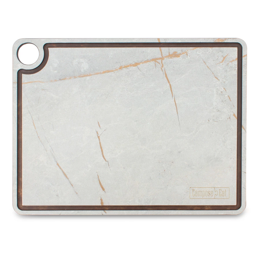 Доска разделочная с желобом ComposeEat Fashion 34х24 см, композит, мраморный Грейс