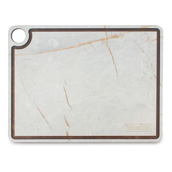 Доска разделочная с желобом ComposeEat Fashion 34х24 см, композит, мраморный Грейс