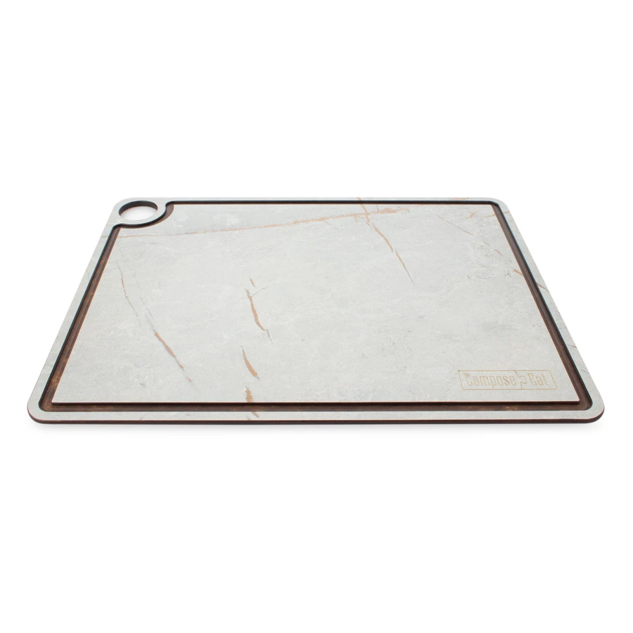 Доска разделочная с желобом ComposeEat Fashion 34х24 см, композит, мраморный Грейс