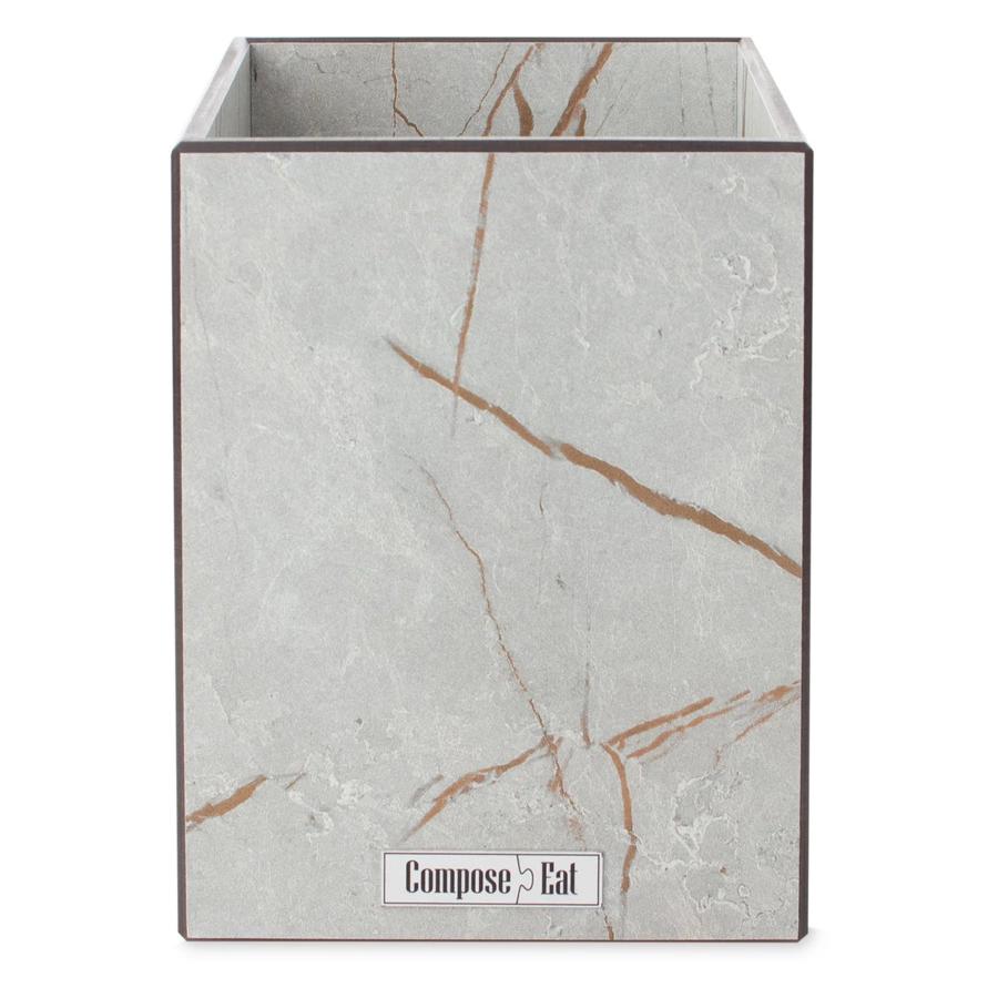 Подставка для кухонных принадлежностей ComposeEat Fashion 12х12х17 см, композит, мраморный Грейс