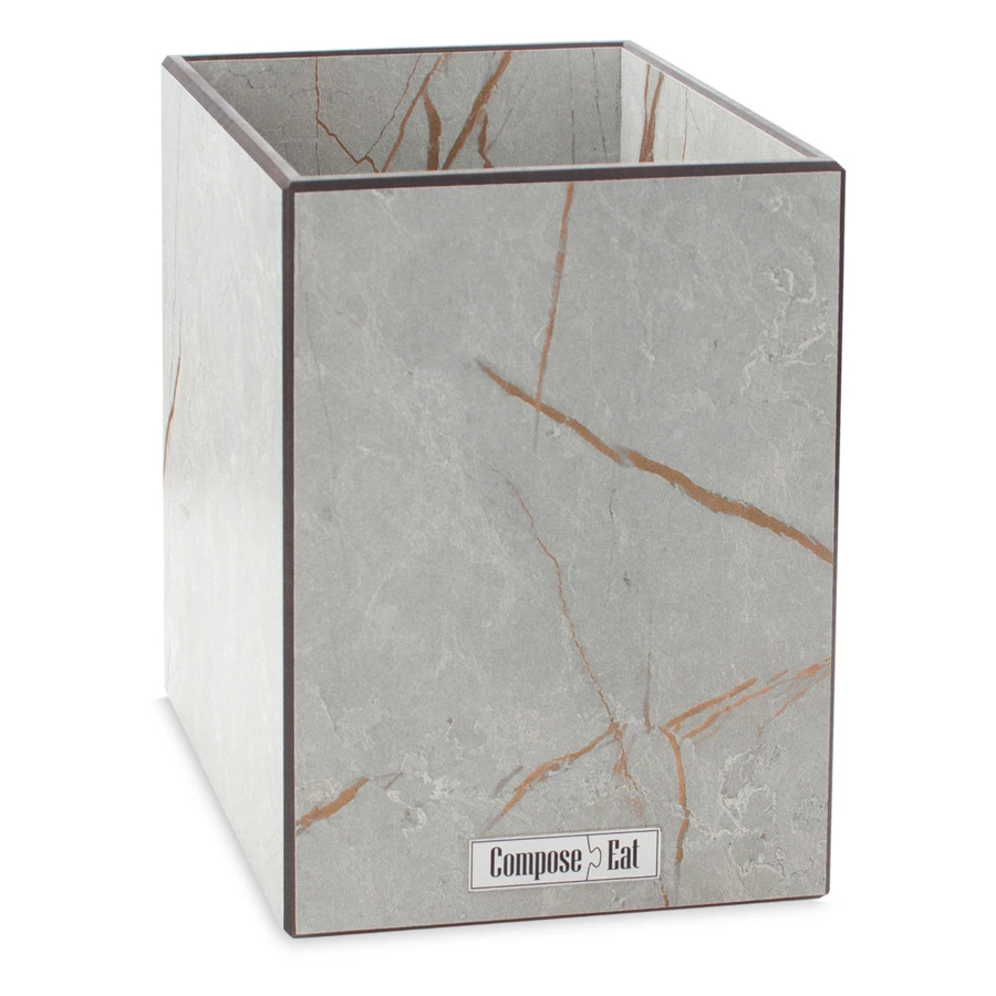 Подставка для кухонных принадлежностей ComposeEat Fashion 12х12х17 см, композит, мраморный Грейс