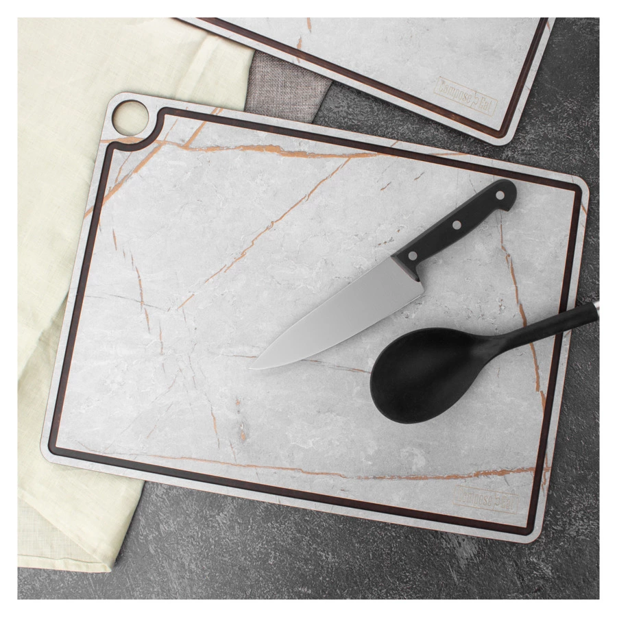 Доска разделочная с желобом ComposeEat ProFashion  42х31 см, композит, мраморный Грейс