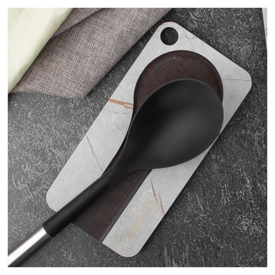 Подставка кухонная под ложку ComposeEat ProFashion 20х10 см, композит, мраморный Грейс