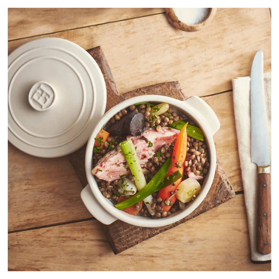 Кокотница для запекания Emile Henry Solo 550 мл, 17х13,5х9,5см, опал, керамика жаропрочная