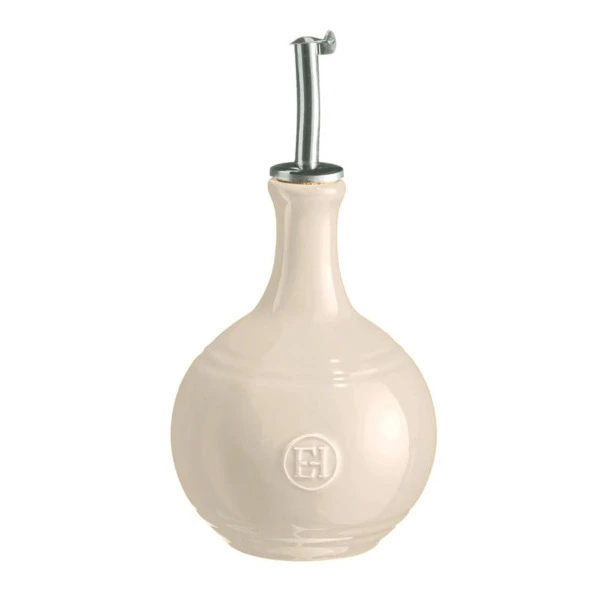 Бутылка для уксуса Emile Henry 450 мл, 10,4х10,4х14,7 см, крем, керамика, сталь