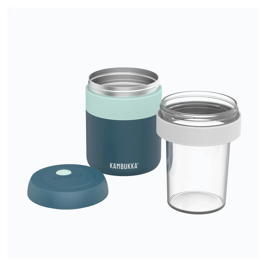 Ланчбокс с вакуумной изоляцией Kambukka Bora 600 мл, сталь нержавеющая, бирюзовый
