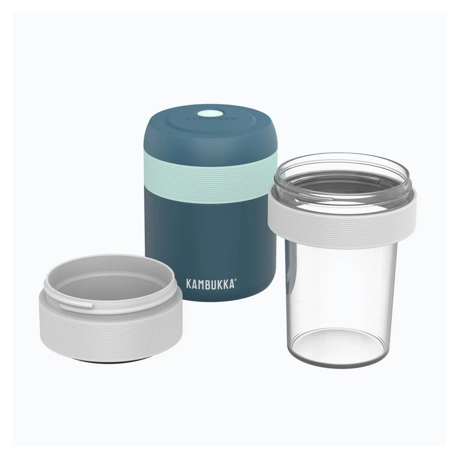 Ланчбокс с вакуумной изоляцией Kambukka Bora 600 мл, сталь нержавеющая, бирюзовый