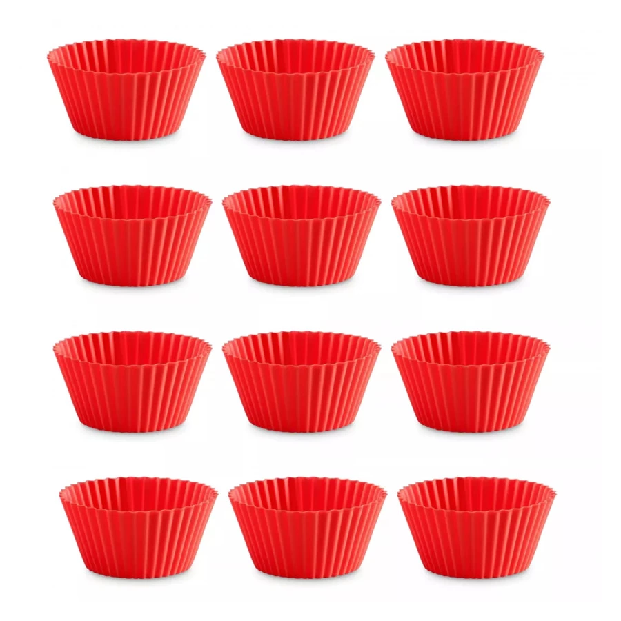 Формочки для маффина Lekue 7 см, 12 шт, силикон, красные