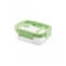Контейнер стеклянный прямоугольный Lekue 370 мл, крышка стекло, пластик, зеленый