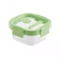 Контейнер стеклянный квадратный Lekue 520 мл, крышка стекло, пластик, зеленый