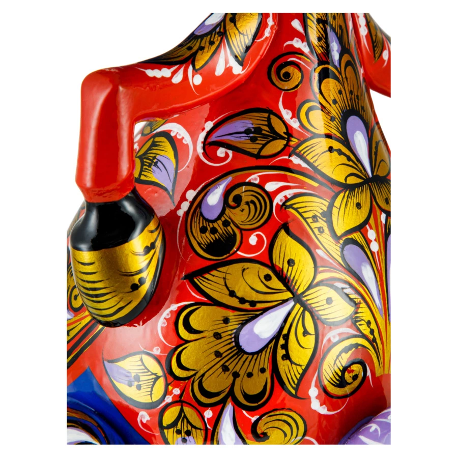 Статуэтка Золотая Хохлома Конь 18,5 см, дерево