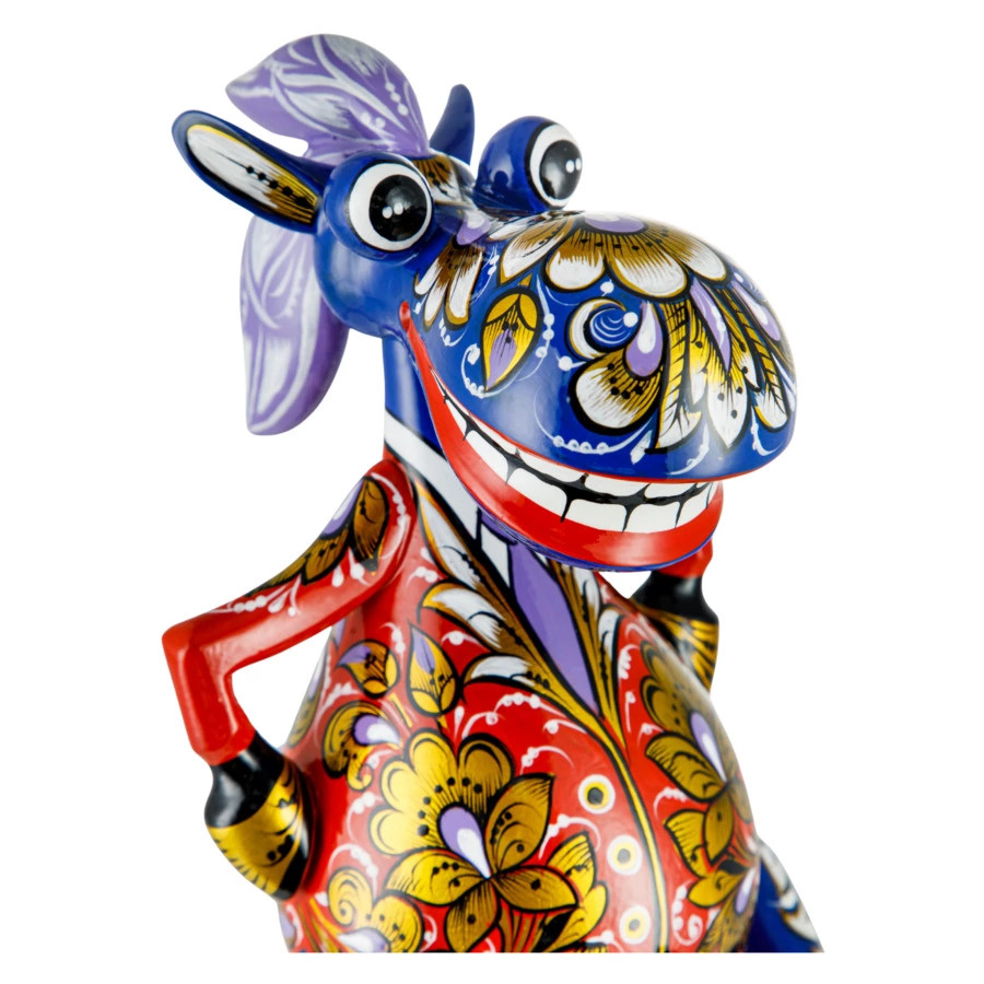 Статуэтка Золотая Хохлома Конь 18,5 см, дерево