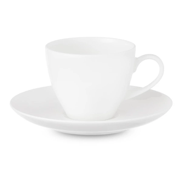 Чашка для эспрессо с блюдцем Narumi Белый декор 120 мл, фарфор костяной