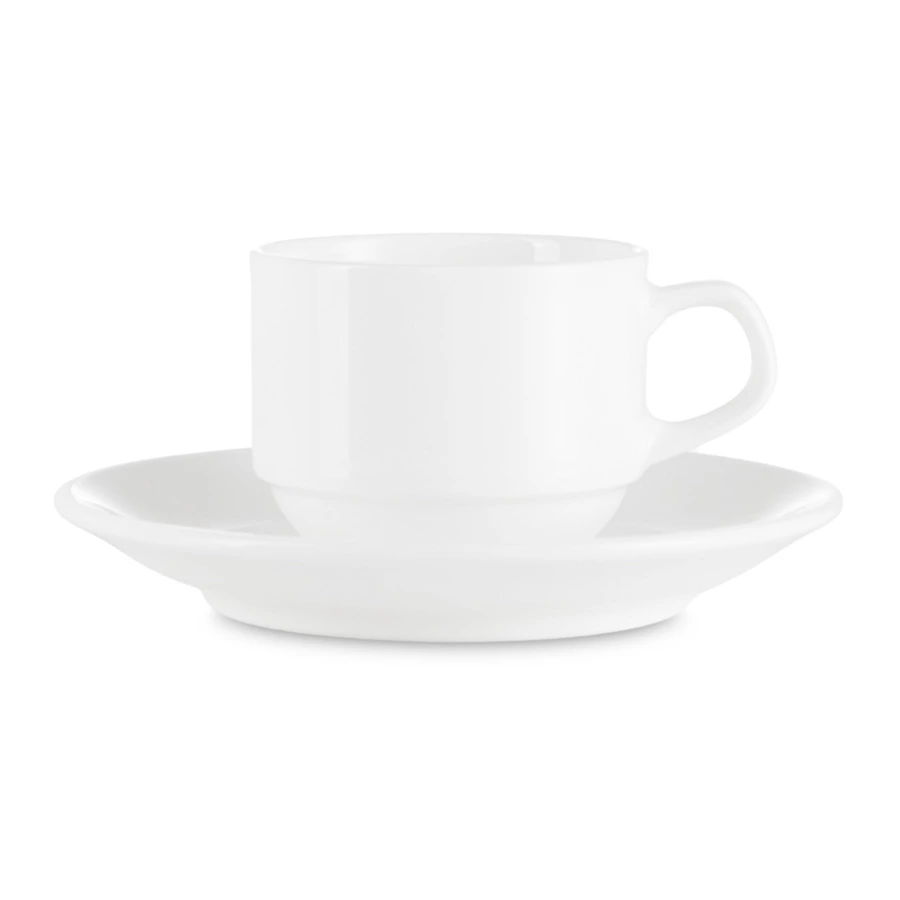 Чашка для эспрессо с блюдцем Narumi Белый декор 110 мл, фарфор костяной