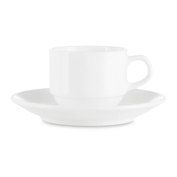 Чашка для эспрессо с блюдцем Narumi Белый декор 110 мл, фарфор костяной